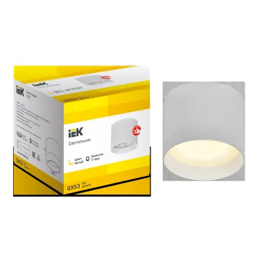 LIGHTING Светильник 4015 накладной потолочный под лампу GX53 белый IEK