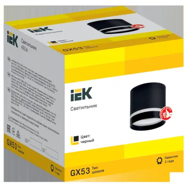 LIGHTING Светильник 4016 накладной потолочный под лампу GX53 черный IEK