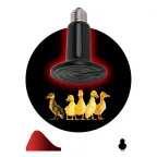 Лампа инфракрасная FITO-200W-НQ керамическая серии CeramiHeat модель RX для брудера, рептилий 200 Вт Е27