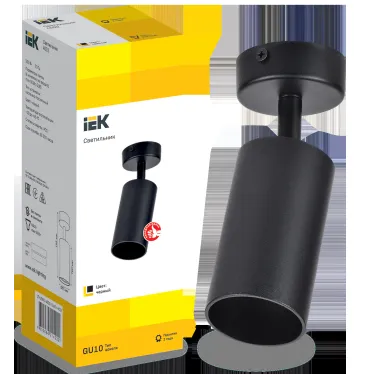 LIGHTING Светильник 4002 накладной настено-потолочный под лампу GU10 черный IEK