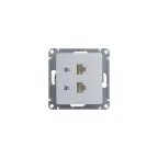 Розетка Glossa двойная компьютерная RJ45 + RJ45 кат.5E механизм белый