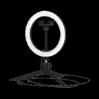                  Светильник кольцевой 14W 700lm 3000-6500K 5V USB IP20 260*23мм черный дим пульт LED 1/20 | RL002 | Gauss
               
