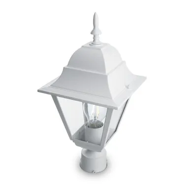 Светильник садово-парковый 4203 100W 230V E27 185*185*370мм белый | 11027 | FERON