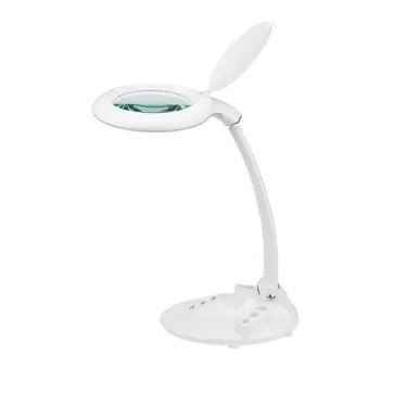 Лупа настольная 3D с подсветкой 60 LED, сенсорная регулировка яркости, VISAGISTE, белая | 31-0261 | REXANT