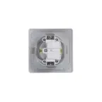 GLOSSA Розетка с заземлением со шторками с крышкой белая в сборе IP44