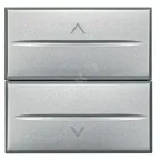 Axolute Кнопка двойная с блокировкой 1Р (NO) + 1Р (NO) 10А 250В~ 2 модуля алюминий