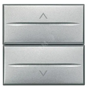 Axolute Кнопка двойная с блокировкой 1Р (NO) + 1Р (NO) 10А 250В~ 2 модуля алюминий