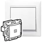 VALENA Выключатель одноклавишный в рамку с подсветкой белый