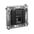 Avanti Компьютерная розетка RJ-45 в стену, кат.6 одинарная,, Черный матовый