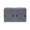 AtlasDesign Profi54 розетка двойная с заземлением со шторками IP54 16А 250B, АНТРАЦИТ, Россия