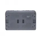 AtlasDesign Profi54 розетка двойная с заземлением со шторками IP54 16А 250B, АНТРАЦИТ, Россия