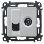 Valena LIFE Лицевая панель розетки TV-RJ45 Алюминий