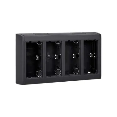 Simon Connect Блок настенный на 4 S-модуля Сима Про, поверхностный монтаж, графит | SBC400-14 | Simon
