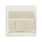 Розетка наклонная для передачи данных со шторкой на 1 разъем RJ45 цвета слоновая кость S82 | 82578-31 | Simon