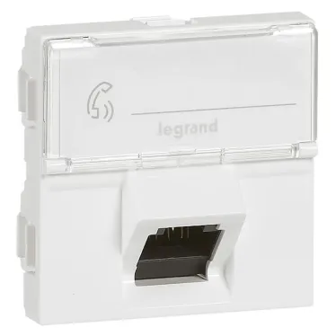 Mosaic RJ45 UTP 6a 2м угол 45° Белая | 076509 | Legrand