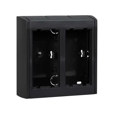Simon Connect Блок настенный на 2 S-модуля Сима Про, поверхностный монтаж, графит | SBC200-14 | Simon