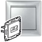 Valena Алюминий Розетка комп(RJ45) 2-ая 6 кат UTP | 770247 | Legrand