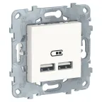                  Unica New Белый Розетка USB, двойная, 5 В / 2100 мА | NU541818 | Schneider Electric
               