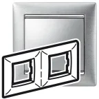 Valena Алюминий матовый Рамка 2-ая гориз | 770332 | Legrand
