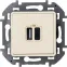 Зарядное устройство с двумя USB разьемами A C 240В/5В 3000мА INSPIRIA слоновая кость