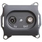 Glossa Антрацит Розетка TV-SAT оконечная 1DB | GSL000797 | SE