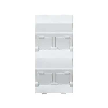 Simon Connect Наклонный адаптер на 4хRJ45 коннектора, S-модуль, белый | S80C-9 | Simon