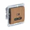 Glossa Дерево Дуб USB Розетка тип-C 65W высокоскор.заряд. QC PDД | GSL000527 | SE