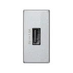                  Simon Connect Зарядное устройство USB, К45, узкий модуль, 5 В, 1,5 А, алюминий | K126C-8 | Simon
               