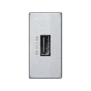 Simon Connect Зарядное устройство USB, К45, узкий модуль, 5 В, 1,5 А, алюминий | K126C-8 | Simon