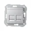 Simon 82 Адаптер со шторками на 2 коннектора UTP (RJ45), FTP (RJ45), RJ12, AMP, S82 Detail алюминий | 82006-93 | Simon