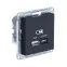 AtlasDesign Карбон USB Розетка A + тип-C 45W высокоскоростной заряд QC PD | ATN001029 | SE