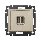                  VALENA Розетка двойная USB слоновая кость
               
