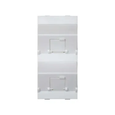 Simon Connect Наклонный адаптер на 2хRJ45 коннектора, S-модуль, белый | S80B-9 | Simon