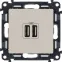 Valena LIFE Зарядное устройство с двумя USB-разьемами 240В/5В 1500мА С лицевой панелью Слоновая кость
