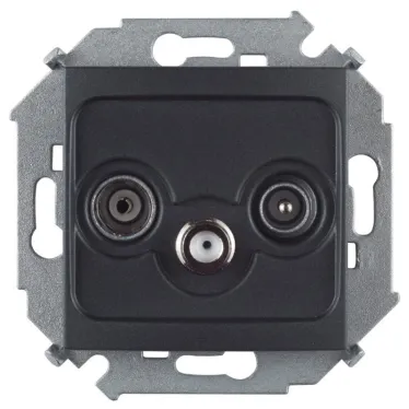 Simon 15 Графит Розетка R-TV-SAT одиночная, винт. зажим | 1591466-038 | Simon