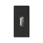 Simon 27 Розетка для подключения USB-разъёма 2.0, тип "А"(4*12мм), винтовое соединение, узкий модуль, S27, гр | 2701090-038 | Simon