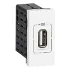                  Розетка USB для зарядки одинарная белый
               