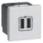 Розетка 2хUSB для зарядки - Mosaic - 2 модуля - А+А - белая | 278594L | Legrand