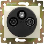                  VALENA Розетка телевизионная TV-FM-SAT звезда в рамку слоновая кость
               