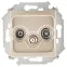Simon 15 Шампань Розетка R-TV-SAT одиночная, винт. зажим | 1591466-034 | Simon