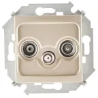 Simon 15 Шампань Розетка R-TV-SAT одиночная, винт. зажим | 1591466-034 | Simon