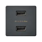                  Зарядное устройство 2xUSB 2.1А 230В цвета графит S27 | 2701096-038 | Simon
               