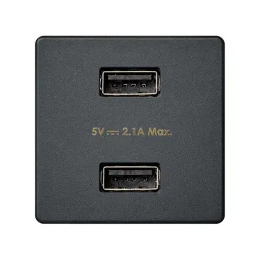 Зарядное устройство 2xUSB 2.1А 230В цвета графит S27 | 2701096-038 | Simon