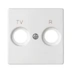                  Накладка для розетки R-TV+SAT с пиктограммой "TV R" белого матового цвета S82 Concept | 8200053-090 | Simon
               