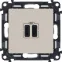 Valena LIFE.Зарядное устройство с двумя USB-разьемами тип С-тип С 240В/5В 3000мА.С лицевой панелью.Цвет Слоновая кость