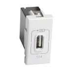                  Axolute. Розетка USB для зарядки мобильных устройств 1,1А 230/5В. 1 модуль. Цвет Белый
               