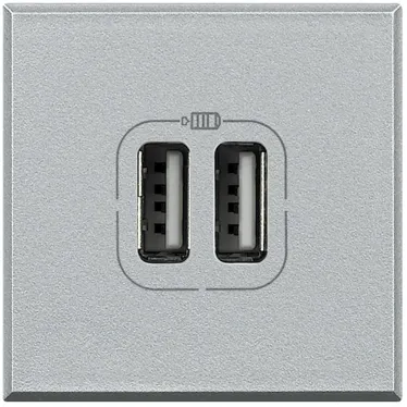 Axl Разъем для зарядки 2хUSB алюминий
