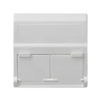 Simon Connect Наклонный адаптер на 2 RJ45 коннектора, защит.щторки, исп.совм. с MD67, К45, белый | KB80-9 | Simon