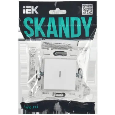SKANDY Выключатель 1-клавишный проходной с индикацией 10А SK-V08W арктический белый IEK