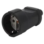 Rx4-B ЭРА Розетка кабельная с/з прямая ПВХ 16A черная (20/8) | Б0039685 | ЭРА